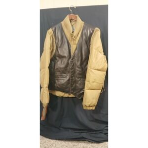 Rare Vintage Schott Leather Puffer Brown Vest/Jacket Talon Zip Size 44 NEW/TAGS!